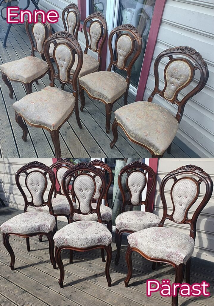 Vanad söögitoolid! Kliendi väitel aastast 1880 a.